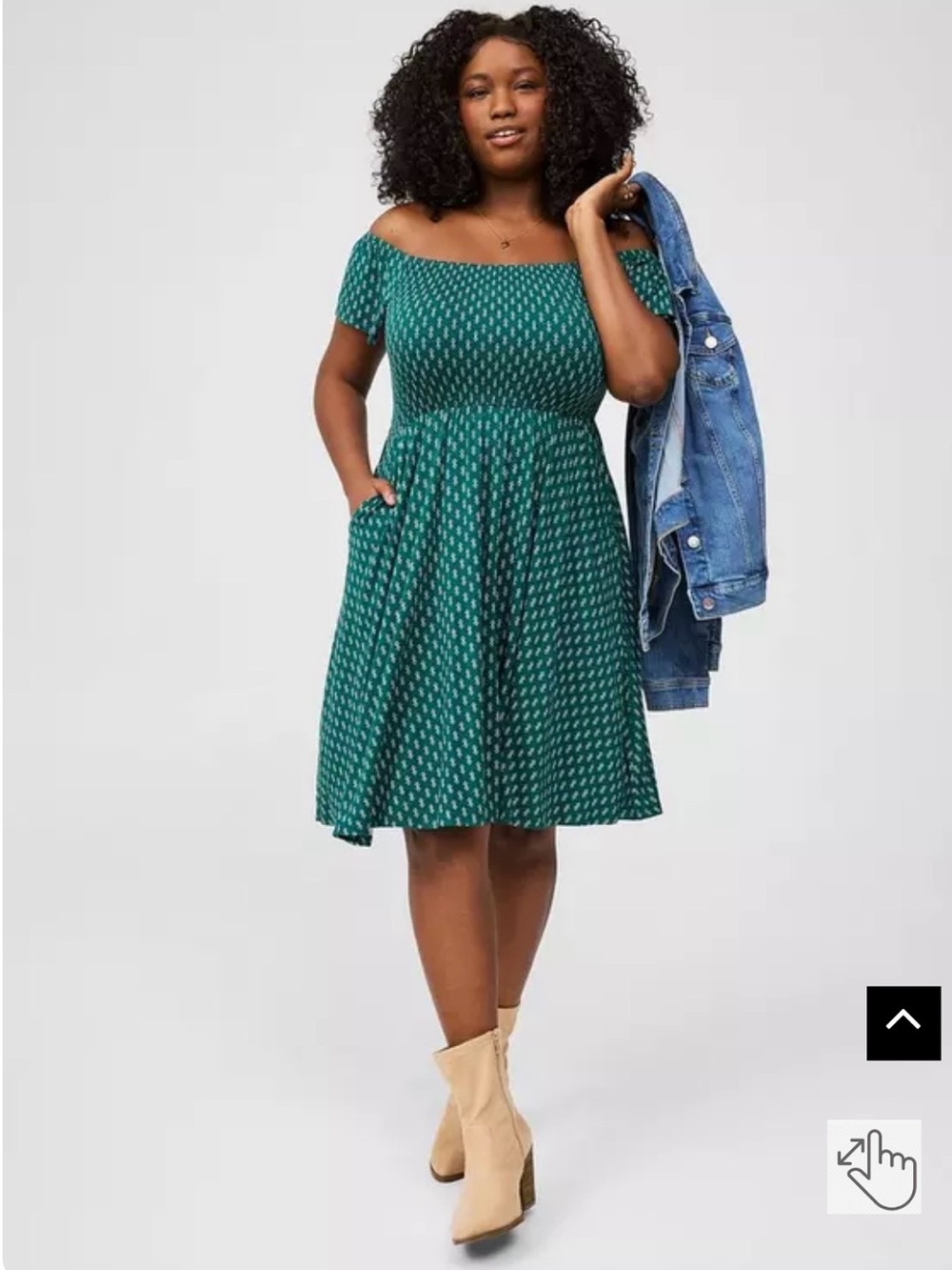 Torrid Mini Super Soft off Shoulder Dress size 6 NWT Vic Motifs Botanical Garden